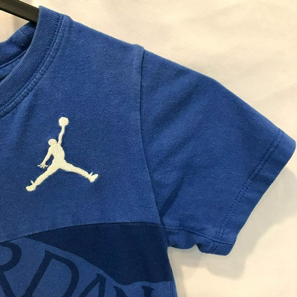 Nike Air Jordan Kids Size 5-6 Years Short Sleeve Pullover Crew Neck Tee Blue - Picture 6 of 7